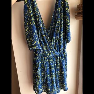 BLUE AND YELLOW LOVE RICHE MEDIUM ROMPER